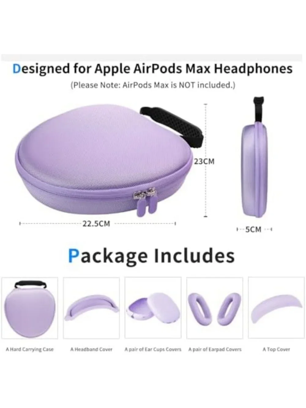 Travel Hard Case for AirPods Max 2 | Sleep Mode Support & Silicone Earpad Cover